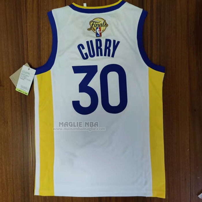 Maglia
 Stephen Curry NO 30 Golden State Warriors Association 2022 NBA Finals Bianco
